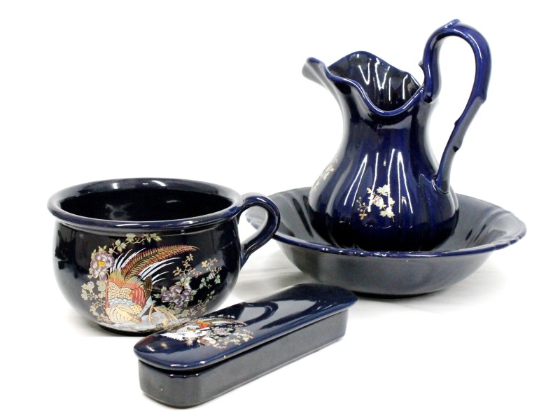 Vintage 4-delige Keramische Wastafelset (Art. 4420)